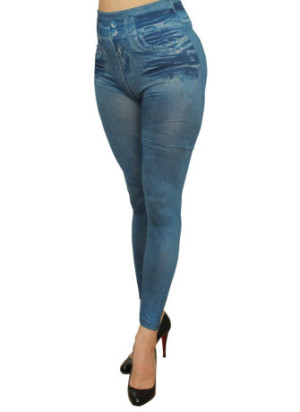 Legging bleu effet jean usé - FD1014